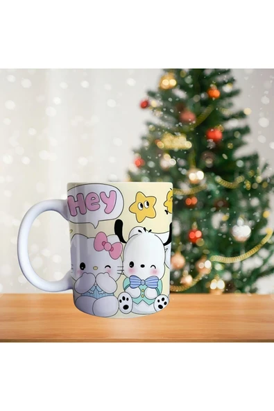 Kuromi ve Hello Kitty Porselen Kupa