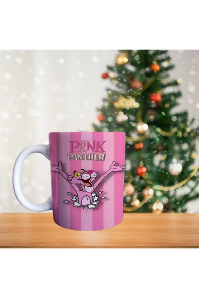 Pembe panter Porselen Kupa - 1