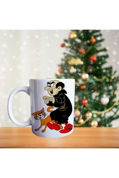 Gargamel Ve Kedisi Azman - Şirinler Porselen Kupa - 1