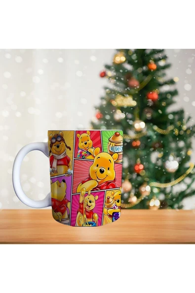 Winnie The Pooh Ve Bal Kavonozu Porselen Kupa