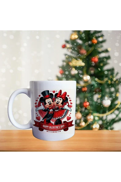 Sevgililer günü Mickey mouse porselen kupa