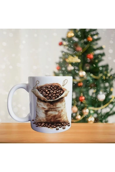 Kahve Çuvalı Porselen Kupa ürün görseli 1