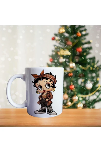 Betty Boop - Leopar Şıklığı Porselen Kupa - 1