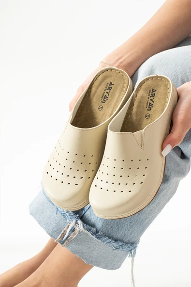 Albishoes Lisa Önü Kapalı Sabo Medikal Doktor Hemşire Hastane Anatomik Lastik Detaylı Kadın Terlik - 3