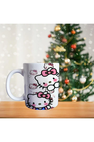 Hello Kitty Ve Ailesi Porselen Kupa