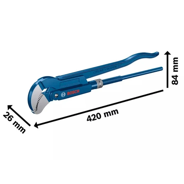 Bosch Professional Boru Anahtarı 45 Derece 420mm - 1600A02W3T - 4