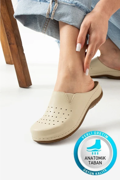 Albishoes Lisa Önü Kapalı Sabo Medikal Doktor Hemşire Hastane Anatomik Lastik Detaylı Kadın Terlik
