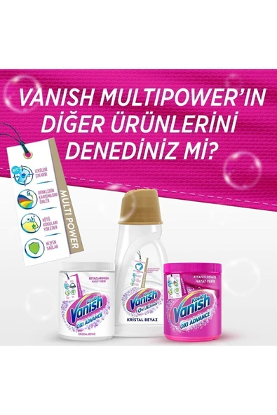 Vanish Kosla Multipower Renkliler Için Jel Leke Çıkarıcı Deterjan Güçlendirici 1000 ml - 8