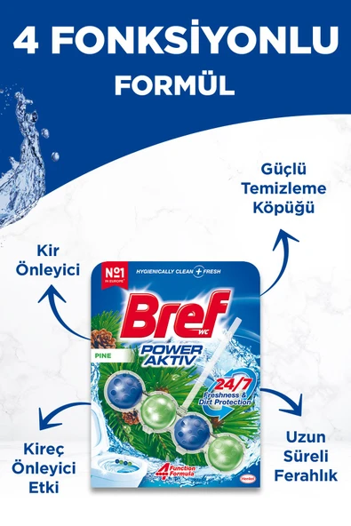 Bref Wc Power Aktiv Tekli Paket Katı Tuvalet Bloğu Çam 5'li Set - 3
