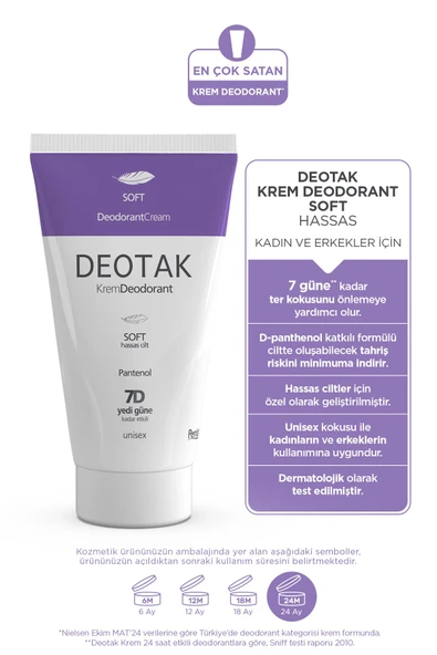 Deotak Soft Hassas Koruma 7 Güne Kadar Etkili Krem Deodorant 35 ml - 3
