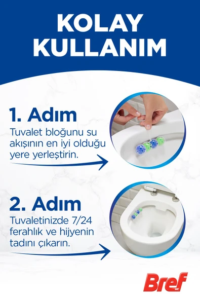 Bref Wc Power Aktiv Tekli Paket Katı Tuvalet Bloğu Çam 5'li Set - 5