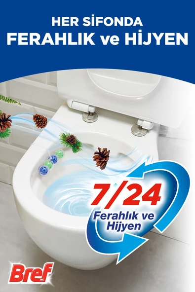 Bref Wc Power Aktiv Tekli Paket Katı Tuvalet Bloğu Çam 5'li Set - 4