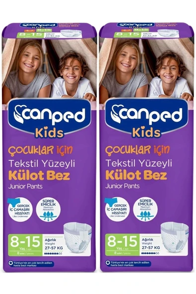 Canped Çocuklar Için Emici Külot 8-15 Yaş 8 Li X 2 Adet