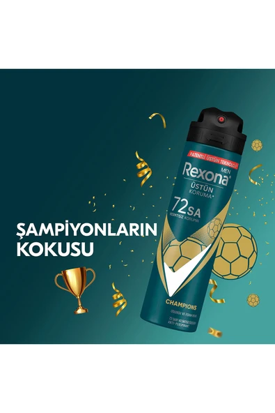 Rexona Men Erkek Sprey Deodorant Champions 72 Saat Kesintisiz Üstün Koruma 150 ml X3 - 5