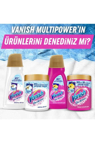 Vanish Oxi Action Multipower Kristal Beyaz Beyazlar İçin Sıvı Deterjan Güçlendirici Leke Çıkarıcı 2000ml - 8