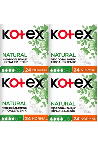 Kotex Ultra Natural Normal Hijyenik Ped 24'lü 4 Adet