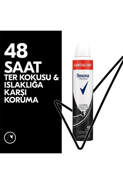 Rexona Kadın Sprey Deodorant Invisible On Black White Clothes Avantajlı Boy 200 ml X3 Adet - 3