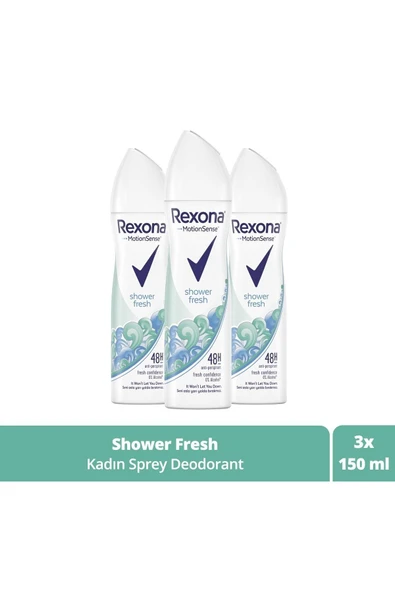 Rexona Kadın Sprey Deodorant Shower Fresh 150 Ml X3 Adet