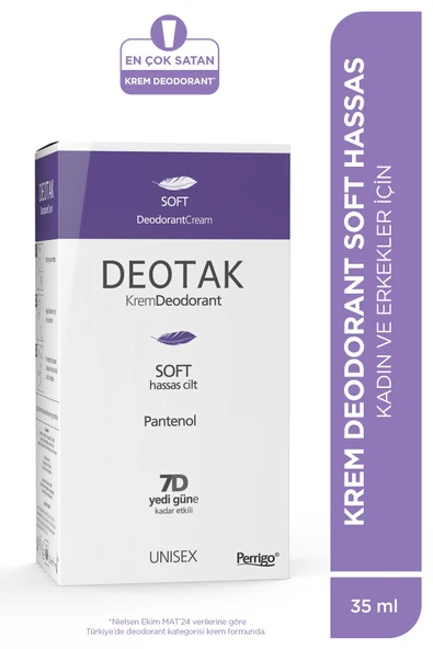 Deotak Soft Hassas Koruma 7 Güne Kadar Etkili Krem Deodorant 35 ml x 2 Adet - 2