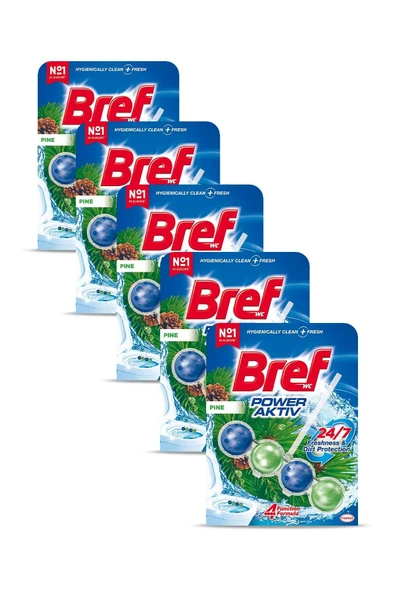 Bref Wc Power Aktiv Tekli Paket Katı Tuvalet Bloğu Çam 5'li Set - 2