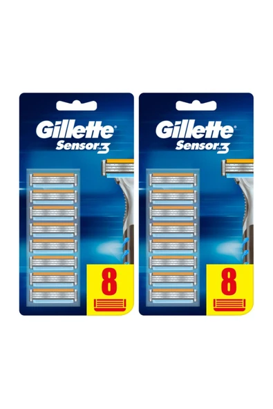 Gillette Sensor3 8'li Bıçak X2 Adet