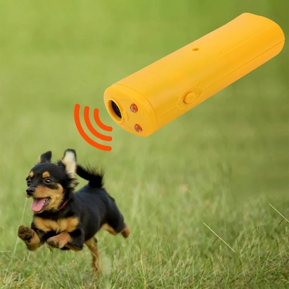 Ultrasonik Köpek Uzaklaştırıcı Cihaz – 150 Desibel, Ses Dalgasıyla Zararsız Koruma, LED Işıklı, Taşınabilir - 2