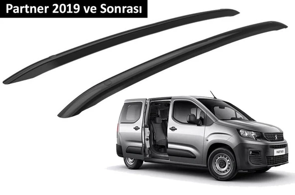 Peugeot Partner 2019 ve Sonrası Orjinal Tip OEM Tavan Çıtası (Siyah Renk) ürün görseli