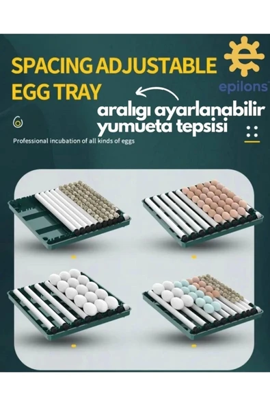 Epilons Profesyonel 130 Yumurtalık Otomatik Kuluçka Makinesi Tavuk Bıldırcın Güvercin Kaz Hindi Wi-Fi Kamera - 5