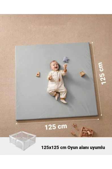 RevuBaby Bebek Ve Çocuk Oyun Alanı Oyun Parkı 125x125 Oyun Matı Oyun Halısı Sıvı Geçirmez 4CM Kalınlık - 5