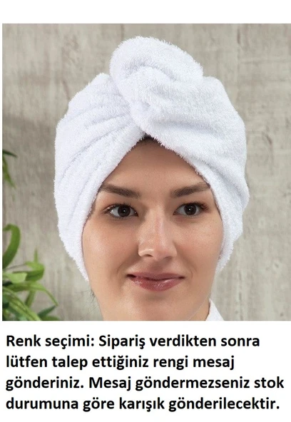 1 Adet Gold Kulcu Pamuk Dokuma Havlu Saç Bonesi - 3