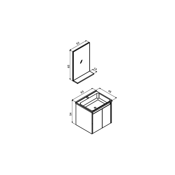Orka Düden 65 cm MDF Kapaklı Kızıl Ceviz Banyo Dolabı Takımı - 3