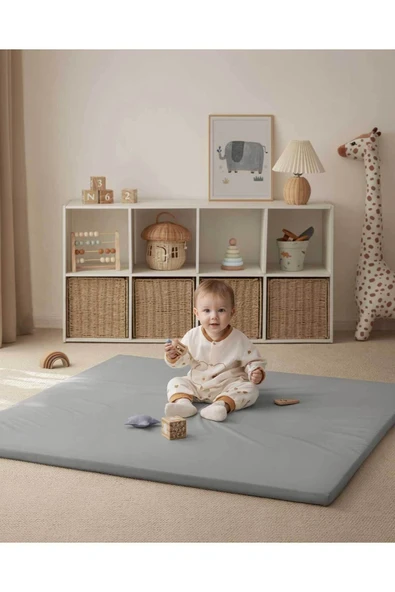 RevuBaby Bebek Ve Çocuk Oyun Alanı Oyun Parkı 125x125 Oyun Matı Oyun Halısı Sıvı Geçirmez 4CM Kalınlık