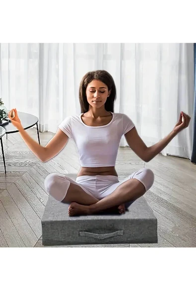 RevuBaby Çoton Kumaş Taşınabilir Meditasyon Minderi Yoga Minderi 10 CM Kalınlıkta