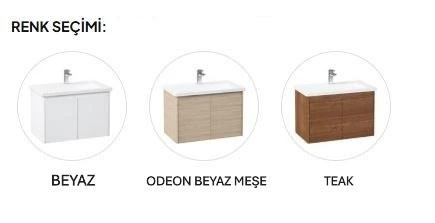 Orka Düden 80 cm MDF Kapaklı Meşe Banyo Dolabı Takımı ve Boy Dolabı - Resim 5