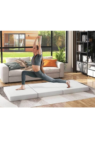 RevuBaby Çoton Katlanır Yatak, Yer Yatağı, Misafir Yatağı, Kamp Yatağı Sünger Katlanan Yatak 10CM Kalınlık ürün görseli