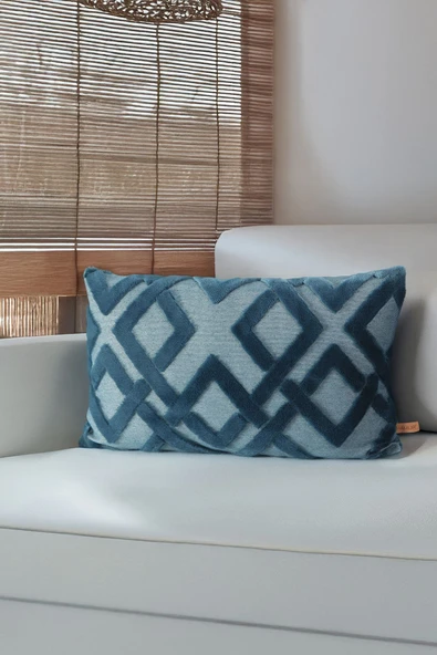 Jakarlı Kırlent 28x50 cm Mila P.Mavisi