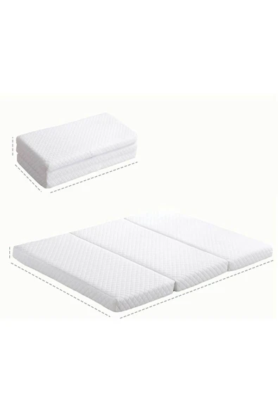 RevuBaby Çoton Kumaş Katlanabilir Yatak Taşınabilir Misafir Yatağı 8 CM Kalınlık - Resim 2