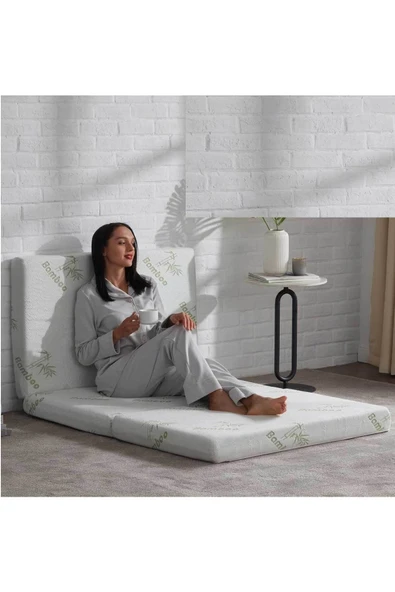 RevuBaby bambo Katlanır Yatak, Yer Yatağı, Misafir Yatağı, Kamp Yatağı Sünger Katlanan Yatak 10CM Kalınlık - Resim 4