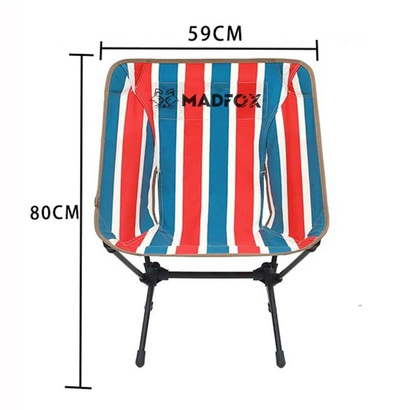 Katlanır Kamp Piknik Sandalyesi - Madfox Infinity Ultralight - R.Çizgili -547214 - Taşıma Çantalı - Resim 3