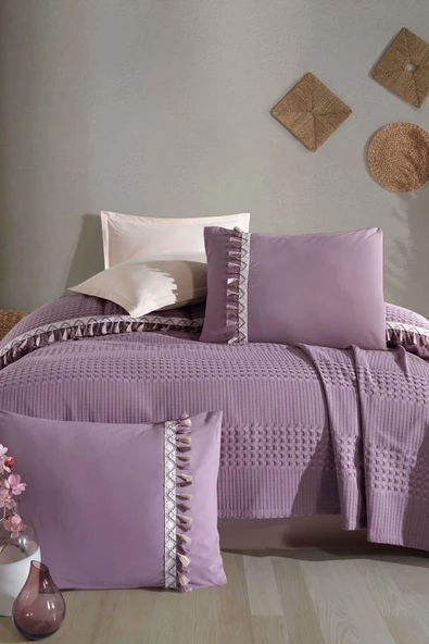 Clasy Butik Tek Kişilik Püsküllü Pike Takımı Bohamline ürün görseli