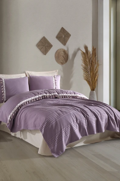 Clasy Butik Tek Kişilik Püsküllü Pike Takımı Bohamline - Resim 3