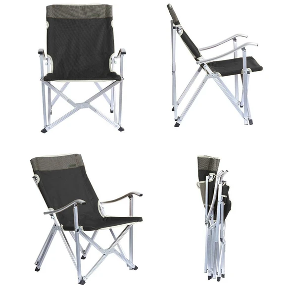 Katlanır Kamp Piknik Sandalyesi - Madfox Dachuan - Siyah - 547213 - Taşıma Çantalı - Resim 4