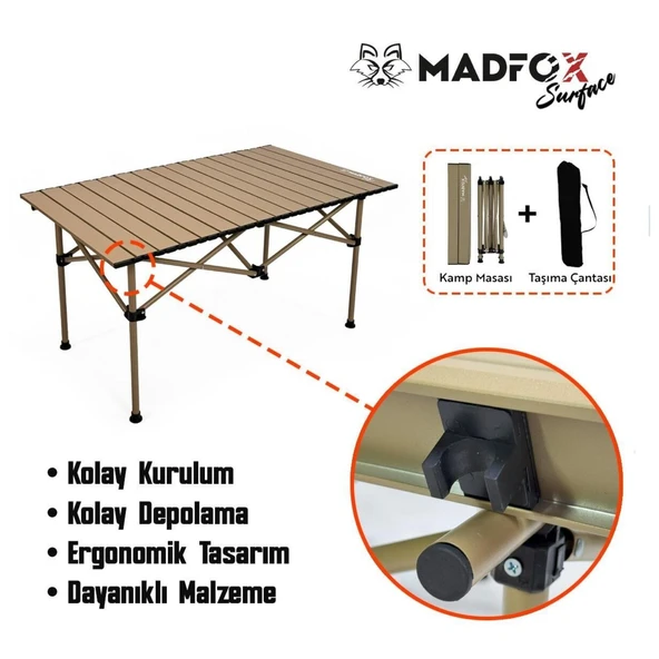 Katlanabilir Alüminyum Kamp Masası - Akordion - Madfox - Surface - 547270 - Resim 5