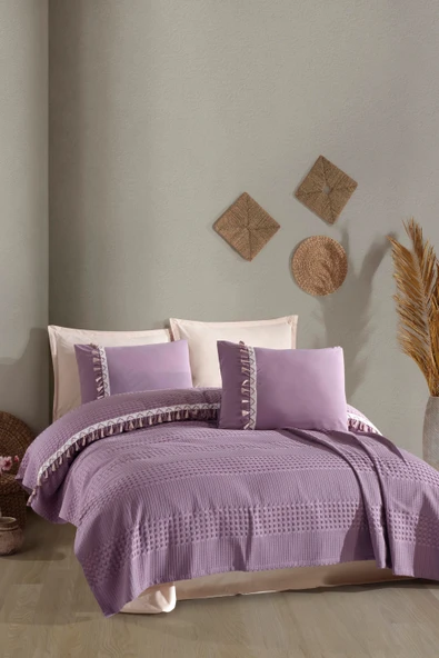 Clasy Butik Tek Kişilik Püsküllü Pike Takımı Bohamline - Resim 2