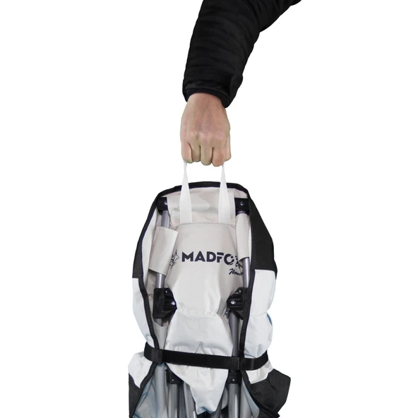 Katlanır Kamp Piknik Sandalyesi - Madfox Moonchair Deluxe - Siyah/Gri - 547212 - Taşıma Çantalı - 7
