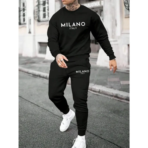 Erkek Uzun Kollu Baskı Detaylı Iki Iplik Takım - 2