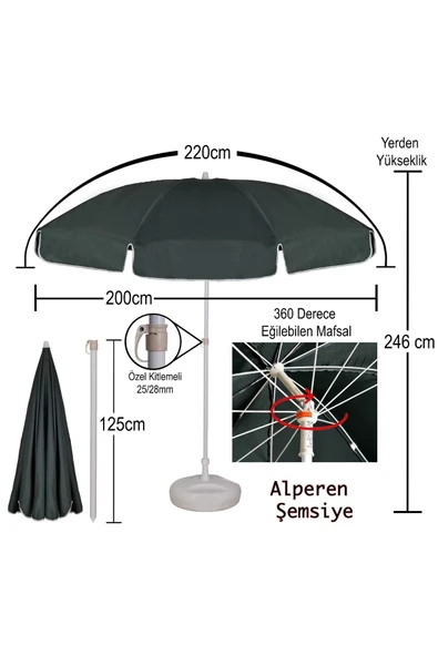 Alperen Şemsiye Bidon hariç fiyattır Plaj Şemsiyesi Bahçe Balkon Teras Şemsiyeleri