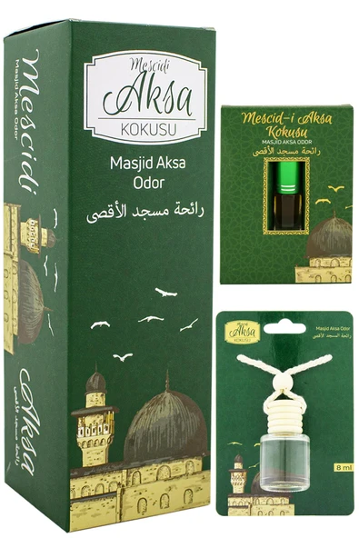 Mescidi Aksa Kokusu 400ml Sprey Ve Mescidi Aksa Kokusu 8 Ml Araba Kokusu Cam Şişe Ve Mescidi Aksa Alkolsüz Esans 3Ml