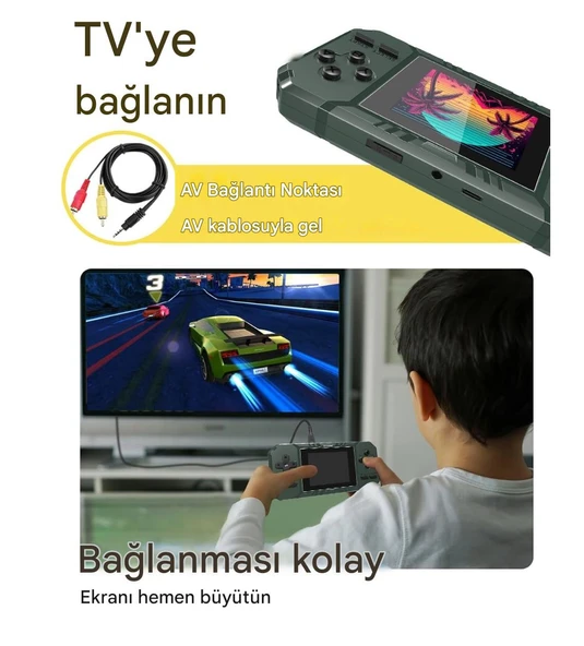 S8 Game CONSOLE-520 Oyunlu 3.0 inç Ekranlı Taşınabilir Mini Atari Gamebox - 3