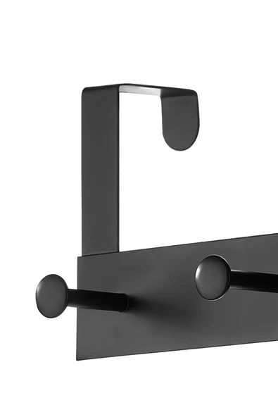 Pratik ve Şık 6'lı Metal Kapı Arkası Askısı - 30 kg Taşıma Kapasitesi, Siyah, 46.5 cm Uzunluk - Resim 5